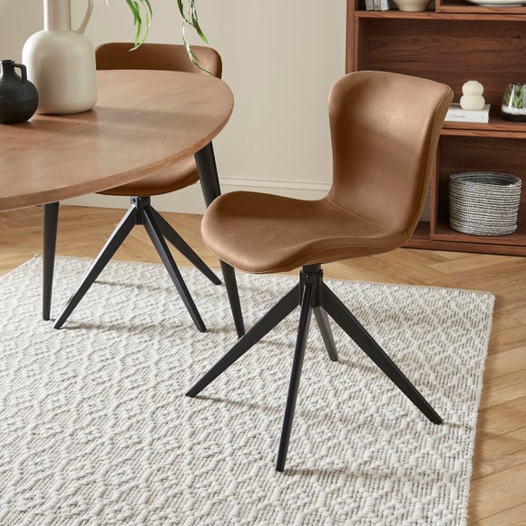 Lennie Set of 2 Dining Chairs, Faux Leather