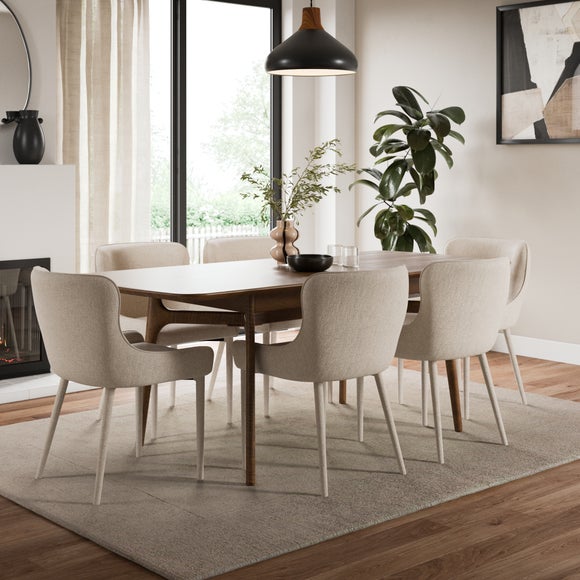 Montreal Set of 2 Fully Upholstered Dining Chairs, Fabric