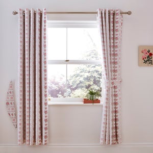 Vintage Floral Cotton Blackout Eyelet Curtains