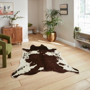 Faux Fur Cow Print Rug