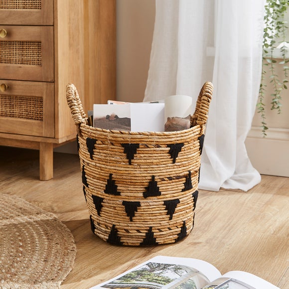Geometric Banana Bark Storage Basket