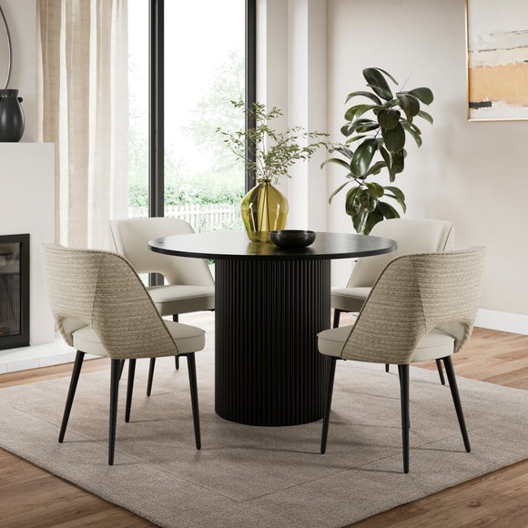Lillia Striped Boucle Dining Chair