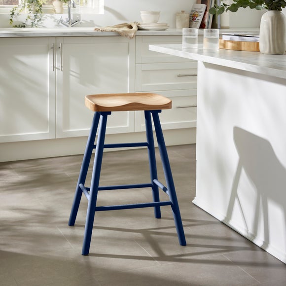 Loxwood Counter Height Painted Leg Bar Stool, Solid Oak