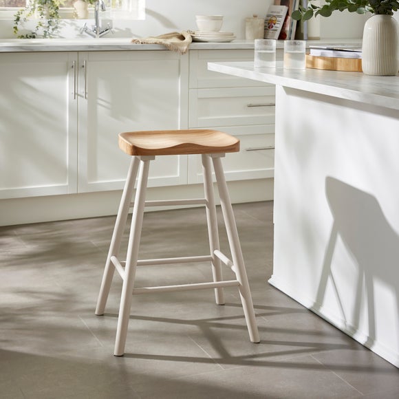 Loxwood Counter Height Painted Leg Bar Stool, Solid Oak