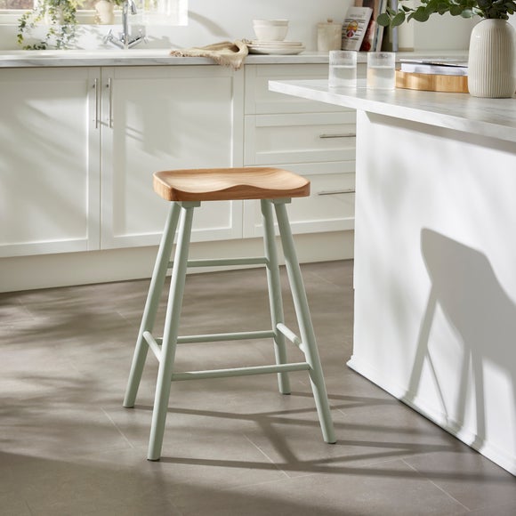 Loxwood Counter Height Painted Leg Bar Stool, Solid Oak