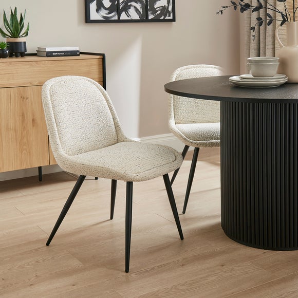 Lyle Set of 2 Dining Chairs, Boucle