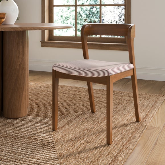 Melia Set of 2 Dining Chairs, Tiny Stripe Fabric