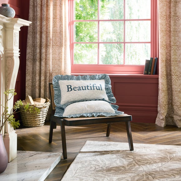 Click to view product details and reviews for William Morris At Home Strawberry Thief Frilled Rectangle Cushion.