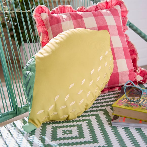 Lemon Shaped Outdoor Filled Cushion