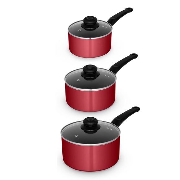 Swan Townhouse 3 Piece Saucepan Set