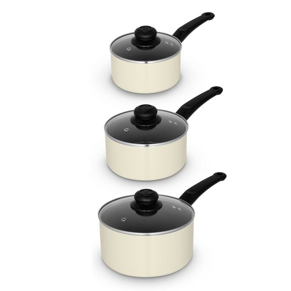 Click to view product details and reviews for Swan Townhouse 3 Piece Saucepan Set.