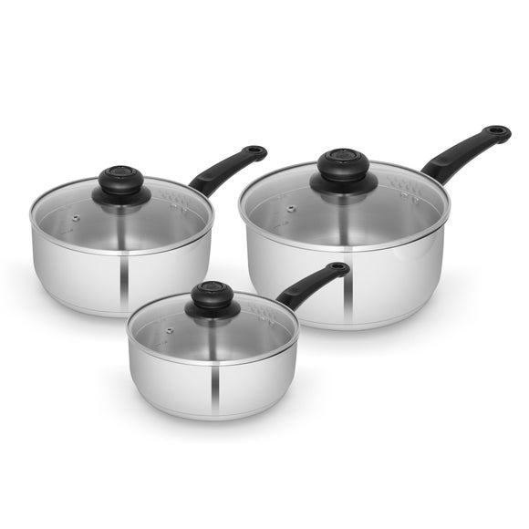 Swan Townhouse 3 Piece Saucepan Set