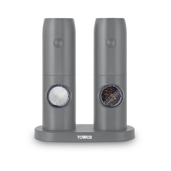 Click to view product details and reviews for Tower Rechargeable Salt And Pepper Mill. Click to view product details and reviews for Tower Rechargeable Salt And Pepper Mill.