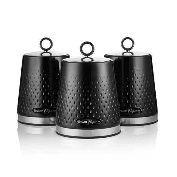 Click to view product details and reviews for Swan Elegance Set Of 3 Kitchen Canisters.