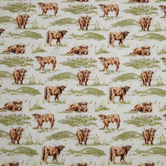 Highland Cow Craft Cotton Fabric