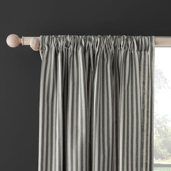 View Linford Stripe Unlined Slot Top Curtains