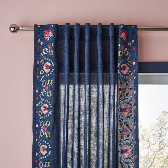 Hani Embroidered Hidden Tab Top Single Voile Panel