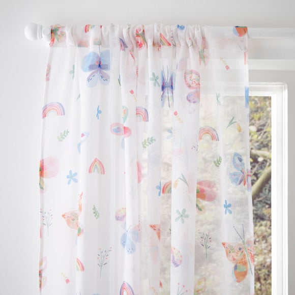 Printed Butterfly Slot Top Voile