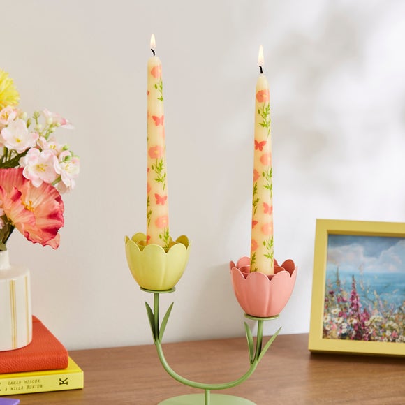 Floral Printed Taper Candles
