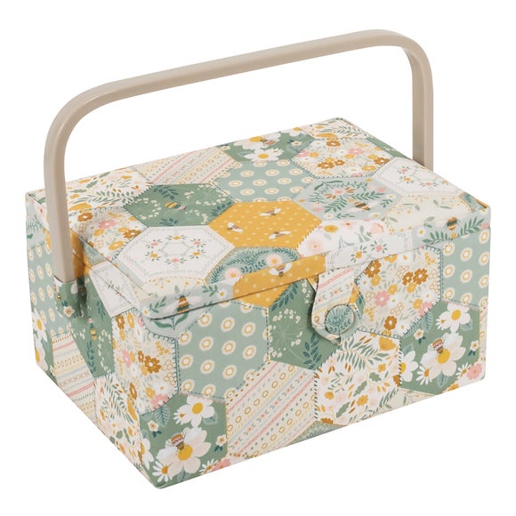 Click to view product details and reviews for Hobby Gift Medium Patchwork Bee Sewing Box.