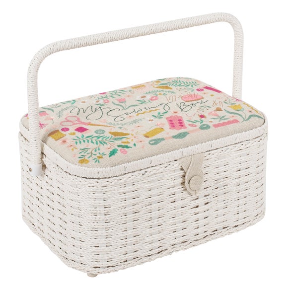 Click to view product details and reviews for Hobby Gift Large Embroidered My Sewing Box Wicker Basket.