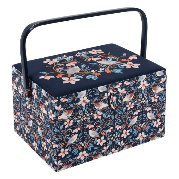 Click to view product details and reviews for Hobby Gift Large Embroidered Blossom Birds Sewing Box.
