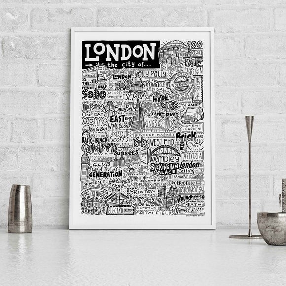 Photo of sketchbook design london landmarks framed print