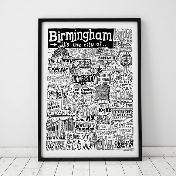 Sketchbook Design Birmingham Landmarks Framed Print