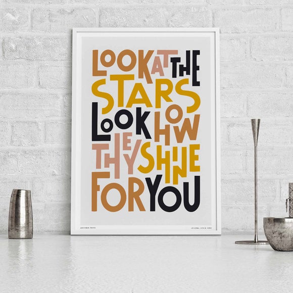 Sketchbook Design Look at the Stars Framed Print