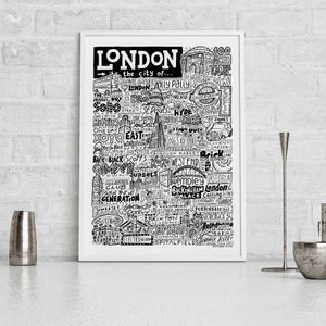 Sketchbook Design London Landmarks Framed Print