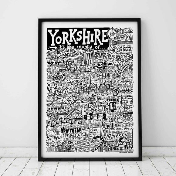 Sketchbook Design Yorkshire Landmarks Framed Print