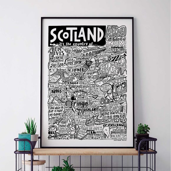 Sketchbook Design Scotland Landmarks Framed Print