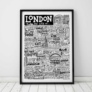 Sketchbook Design London Landmarks Framed Print