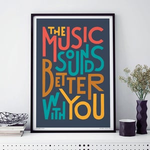 Sketchbook Design The Music Sounds Better With You Framed Print