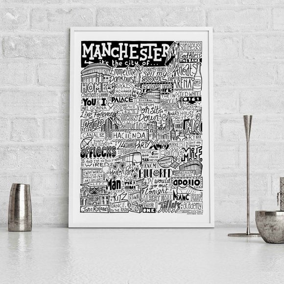 Photo 1 of Sketchbook Design Manchester Landmarks Framed Print Photo 1 of Sketchbook Design Manchester Landmarks Framed Print