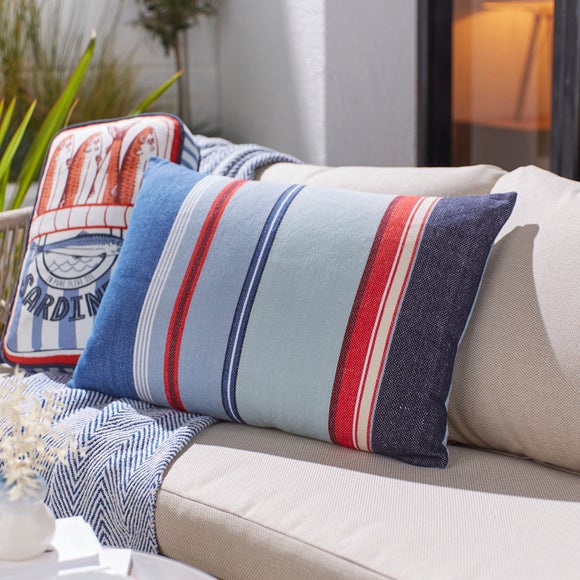 Retro Coastal Stripe Outdoor Cushion