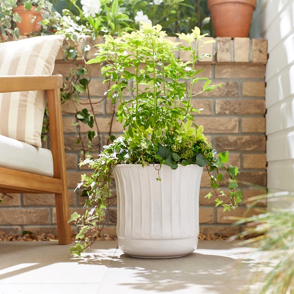 Ribbed Aluminium Plant Pot