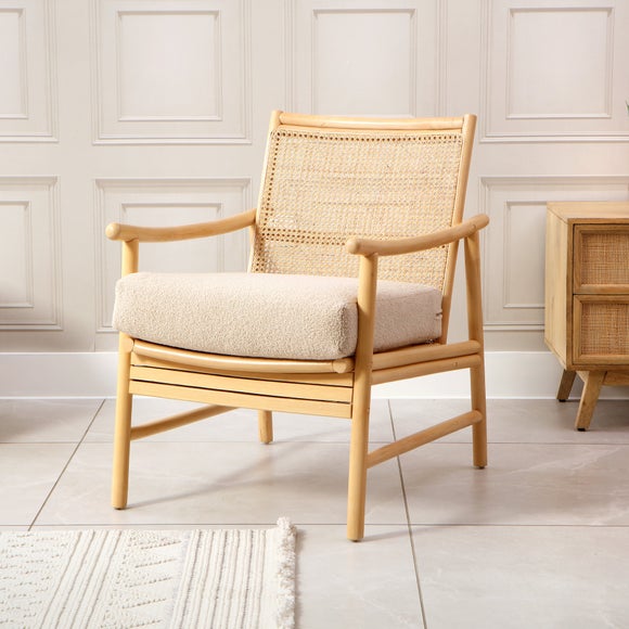 Click to view product details and reviews for Desser Borneo Rattan Chair With Boucle Cushion.