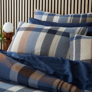 Molton Waffle Check Polycotton Standard Pillowcase Pair