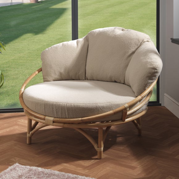 Click to view product details and reviews for Desser Snug Cuddle Rattan Chair Rattan With Boucle Cushion.