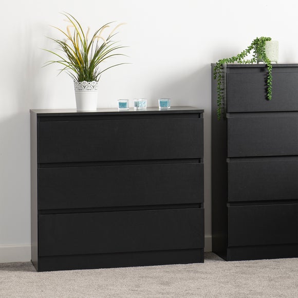 Return - Walker 3 Drawer Chest, Black