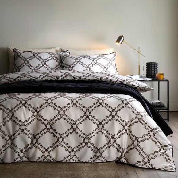 Hudson Trellis 100% Cotton Duvet Cover & Pillowcase Set