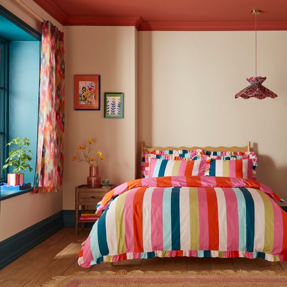 Sophie Robinson Sunset Stripe 100% Cotton Duvet Cover & Pillowcase Set