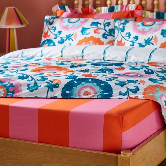 Sophie Robinson Sunset Stripe 100% Cotton Fitted Sheet