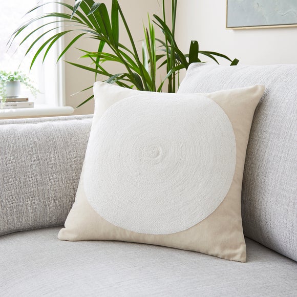 Embroidered Circle Cotton Square Cushion