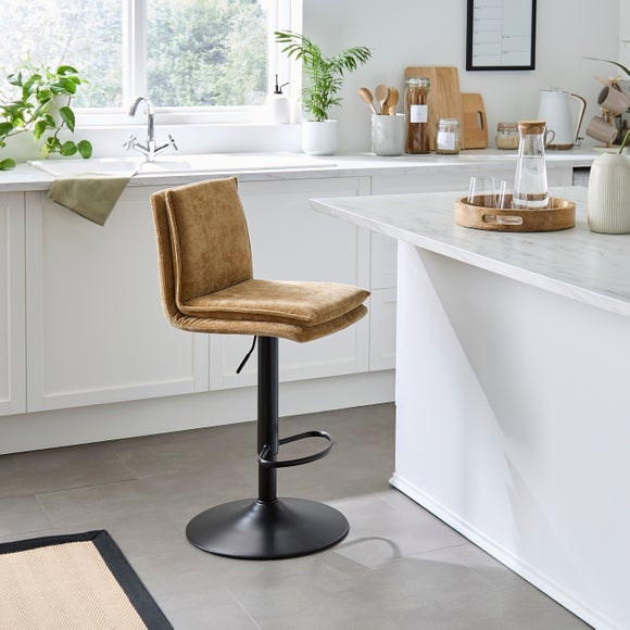 Clancy Adjustable Height Bar Stool, Chenille