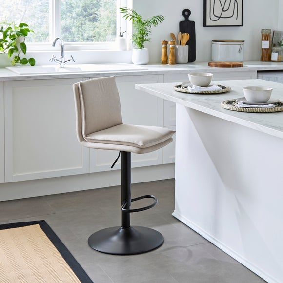 Clancy Adjustable Height Bar Stool, Fabric