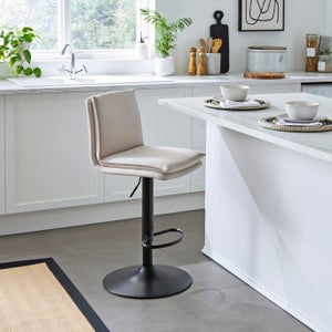 Clancy Adjustable Height Bar Stool- Fabric
