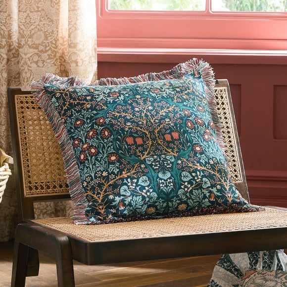 William Morris At Home Blackthorn Fringed Square Cushion