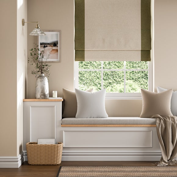 View Luna Bordered Easy Chain Blackout Roman Blind